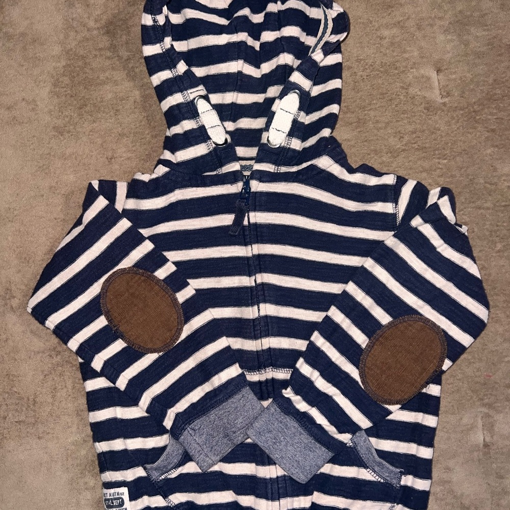 Next Navy and White Striped Hoodie